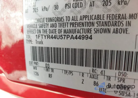 2007 Ford Ranger Sport/Stx/Xlt z USA, uszkodzony, nr VIN 1FTYR44U57PA44994